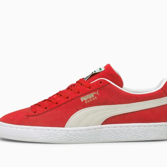 PUMA Red White Suede Classic XXI Leather Shoes 11.5 like New - Picture 9 of 15